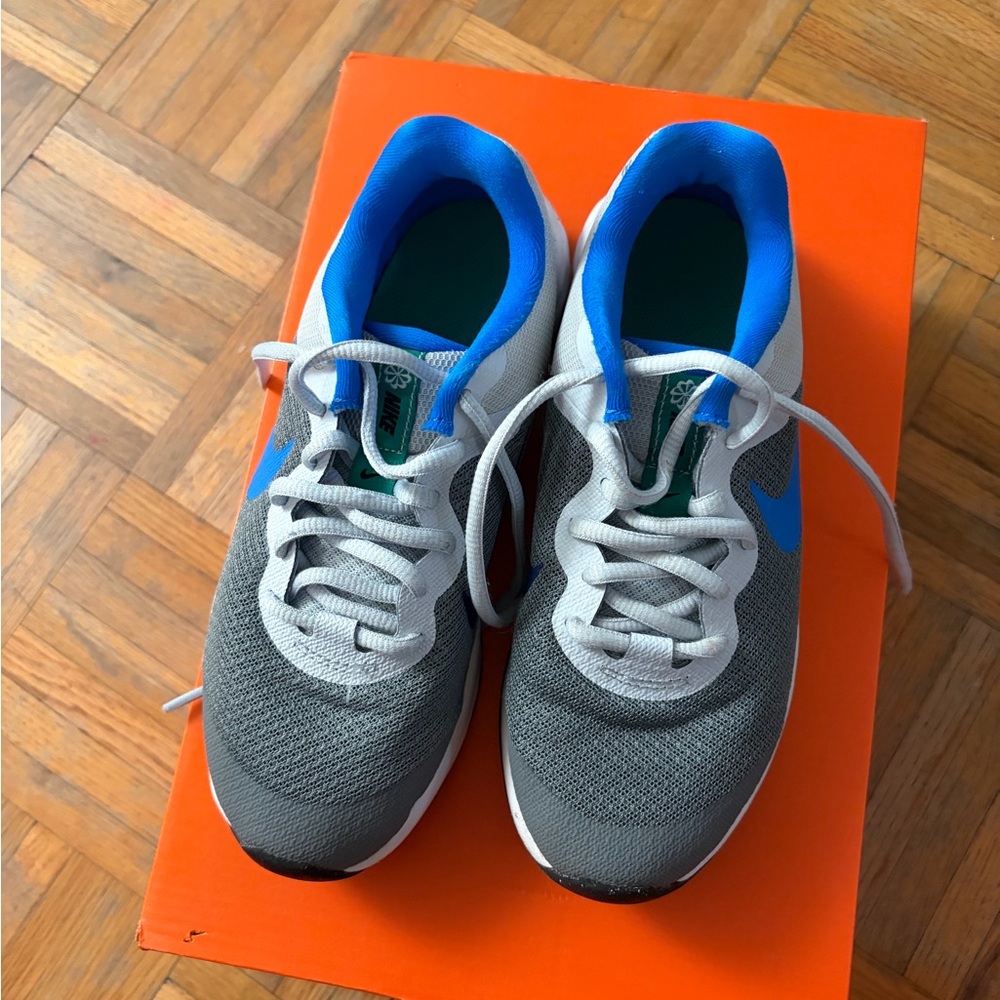 Nike Kids Gray and Blue Sneakers